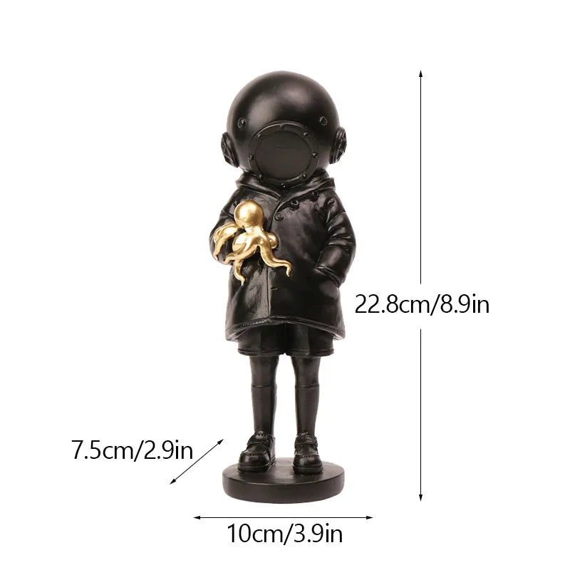 Maliben | Artify Banksy Sculpture Collection | Flower Thrower & Balloon Girl | Pop Art Figures | Modern Office & Home Decoration