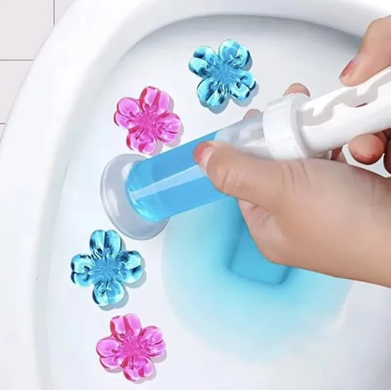Maliben | Bloomfresh Wc-Gel Flowers | Fragrance Gel For Toilet & Urinal | Cleansing, Antibacterial & Decorative | 12 Flowers Per Stick