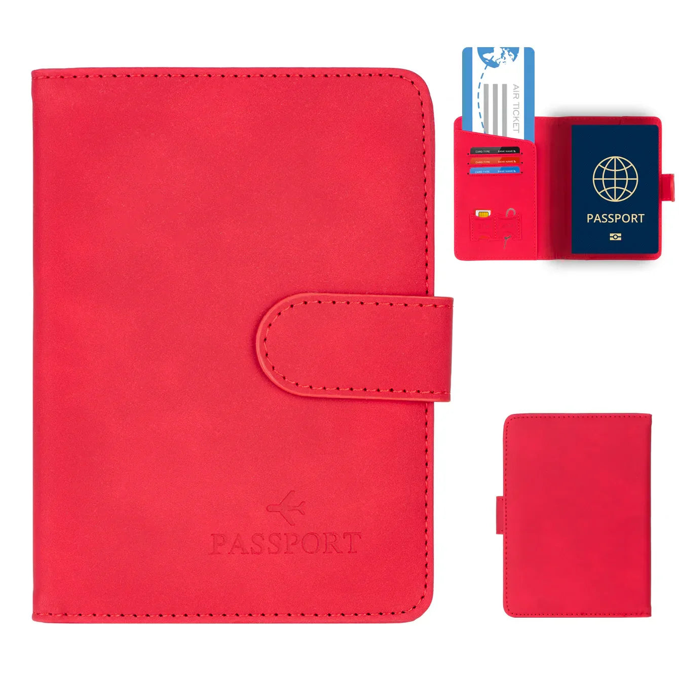 Maliben | Passport Holder Travello | Rfid Protection | Real Leather Look | For WoMen & men