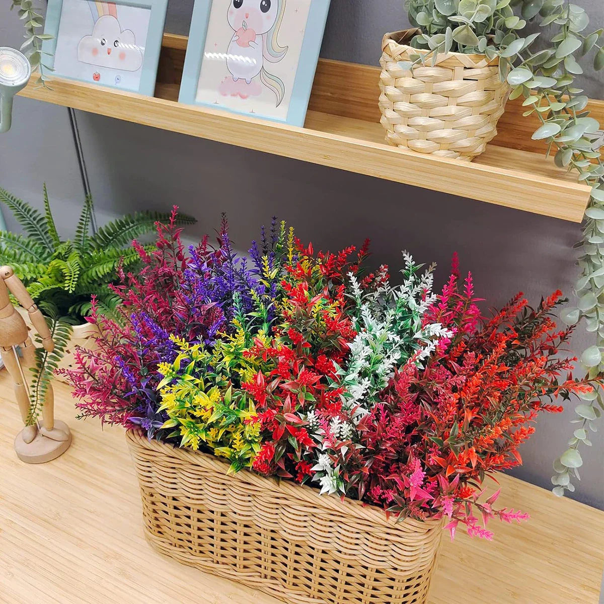 Maliben | Florabell 12 Piece Set Artificial Lavender | Artificial Plants For Weddings, Vases, Garlands & Decoration | For Indoor & Outdoor