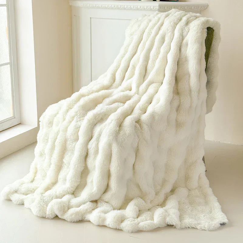 Maliben | Cosyluxe Plush Blanket Double Layer Extra Thick Soft Rabbit Fur Imitation Easy Care