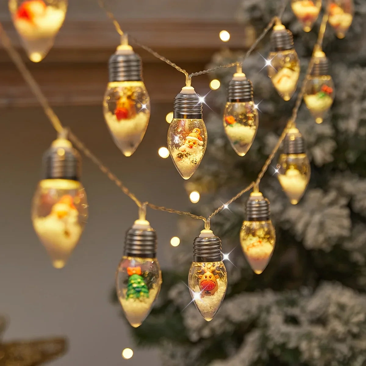 Maliben | Led Snowball String Lights “Frostyglow” | 2 M | 10 Leds | Battery Operated | Christmas & New Year's Decoration