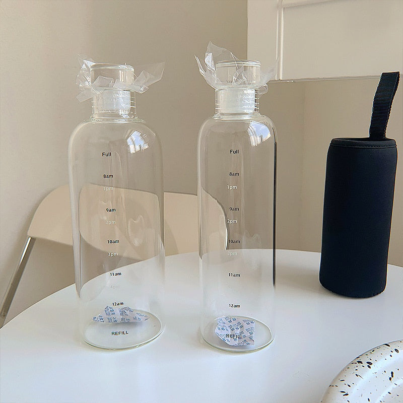 Maliben | Time Scale Heat-Resistant Glass Water Bottle