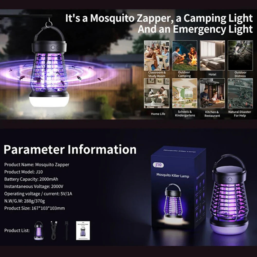 Maliben | Mosquito Lamp Lumava Pro | 4-In-1 Camping Light With Insect Killer & Sos Function | Rechargeable With Usb-C & 2000 Mah Battery