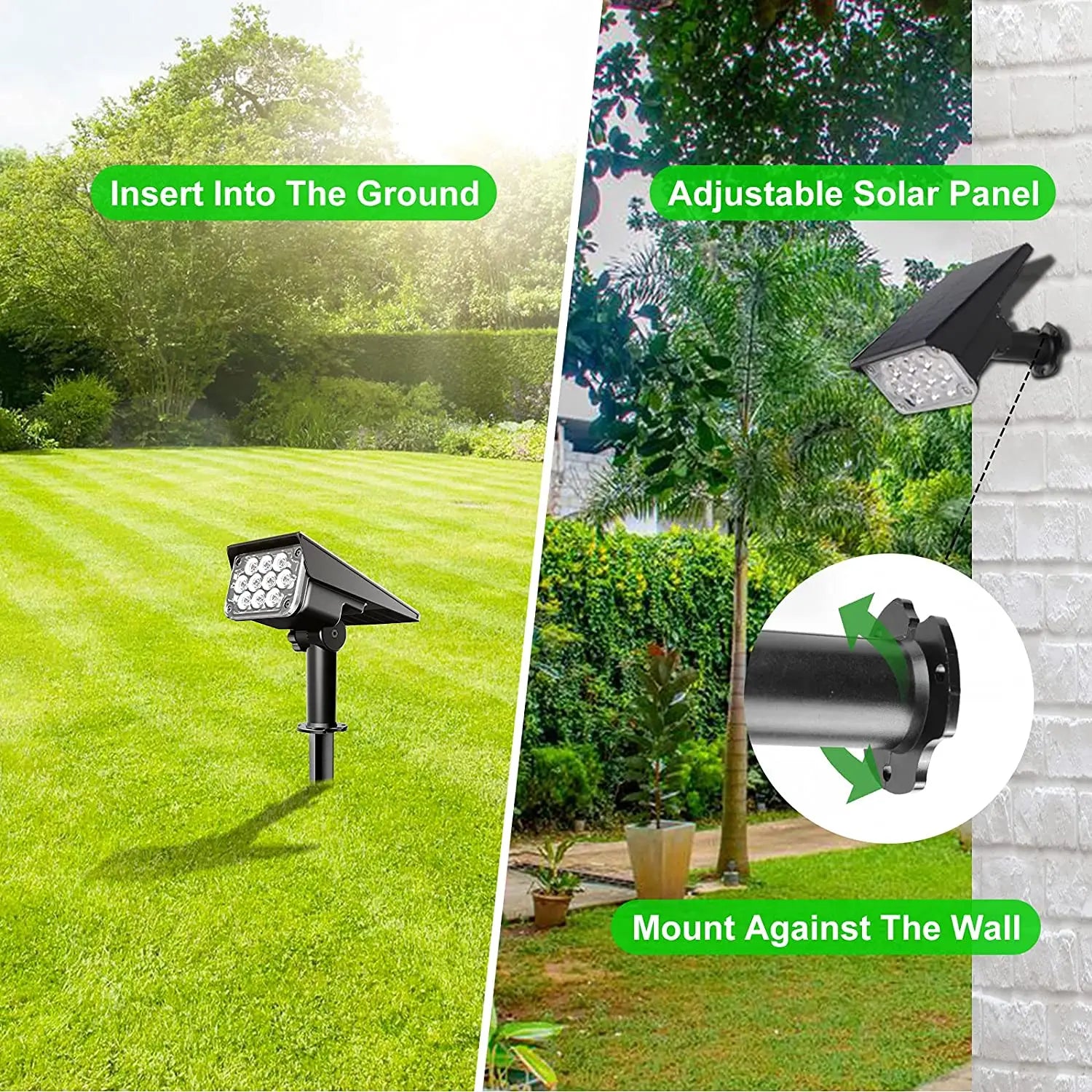 Maliben | Solar Garden Spotlight Lumiray Set 4 | Ip65 Waterproof | Automatic Twilight Sensor | Led Landscape Lighting