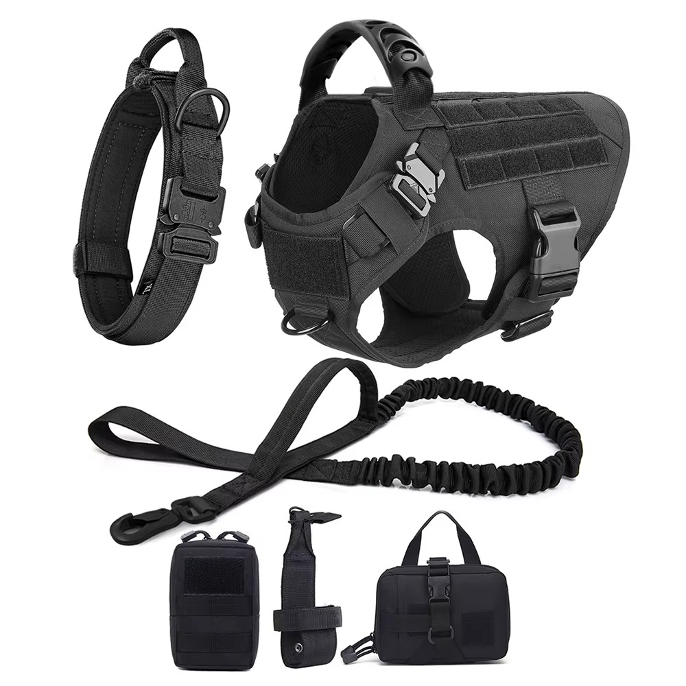 Maliben Tactical Dog Harness and Leash Set for Medium and Large Dogs