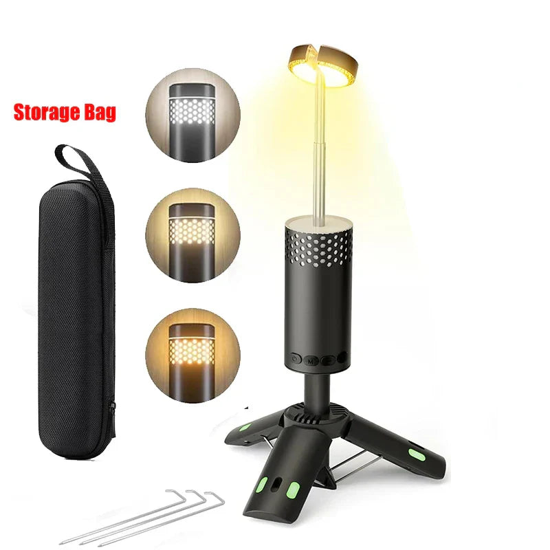 Maliben | Lumapeak Camping Lamp | 10,000 Mah Battery | Telescopic Design & Tripod | Dimmable With Sos Function | Outdoor & Emergency Lamp