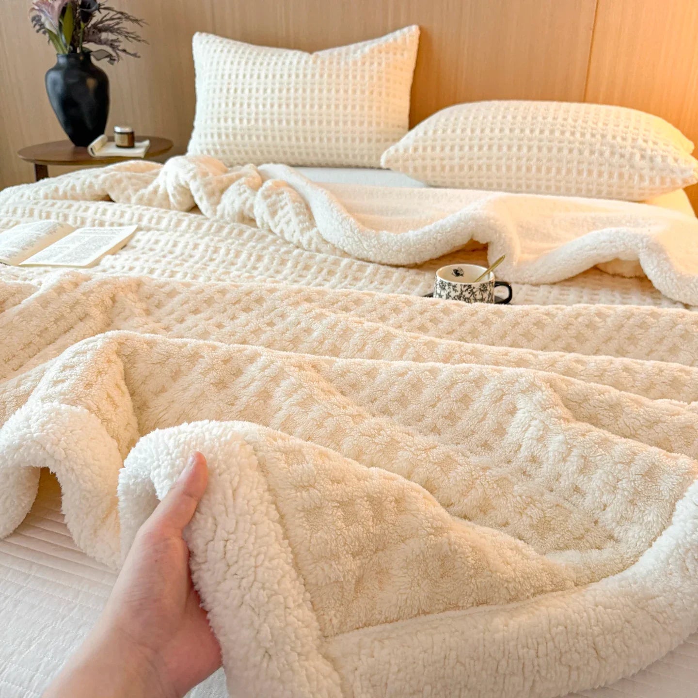 Maliben | Winter Dream Blanket – Double Layer Fleece Blanket With Lambswool Look | Ultra Warm, Soft & Skin Friendly | For Sofa, Bed & Cold Winter Days
