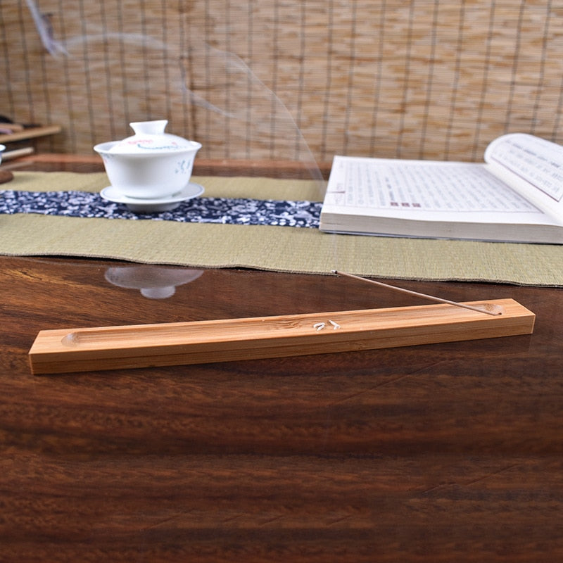Maliben | SAndalwood Base Wood Incense Stick Holder - 23cm Line Incense Vessel For Home Decor and Aromatherapy