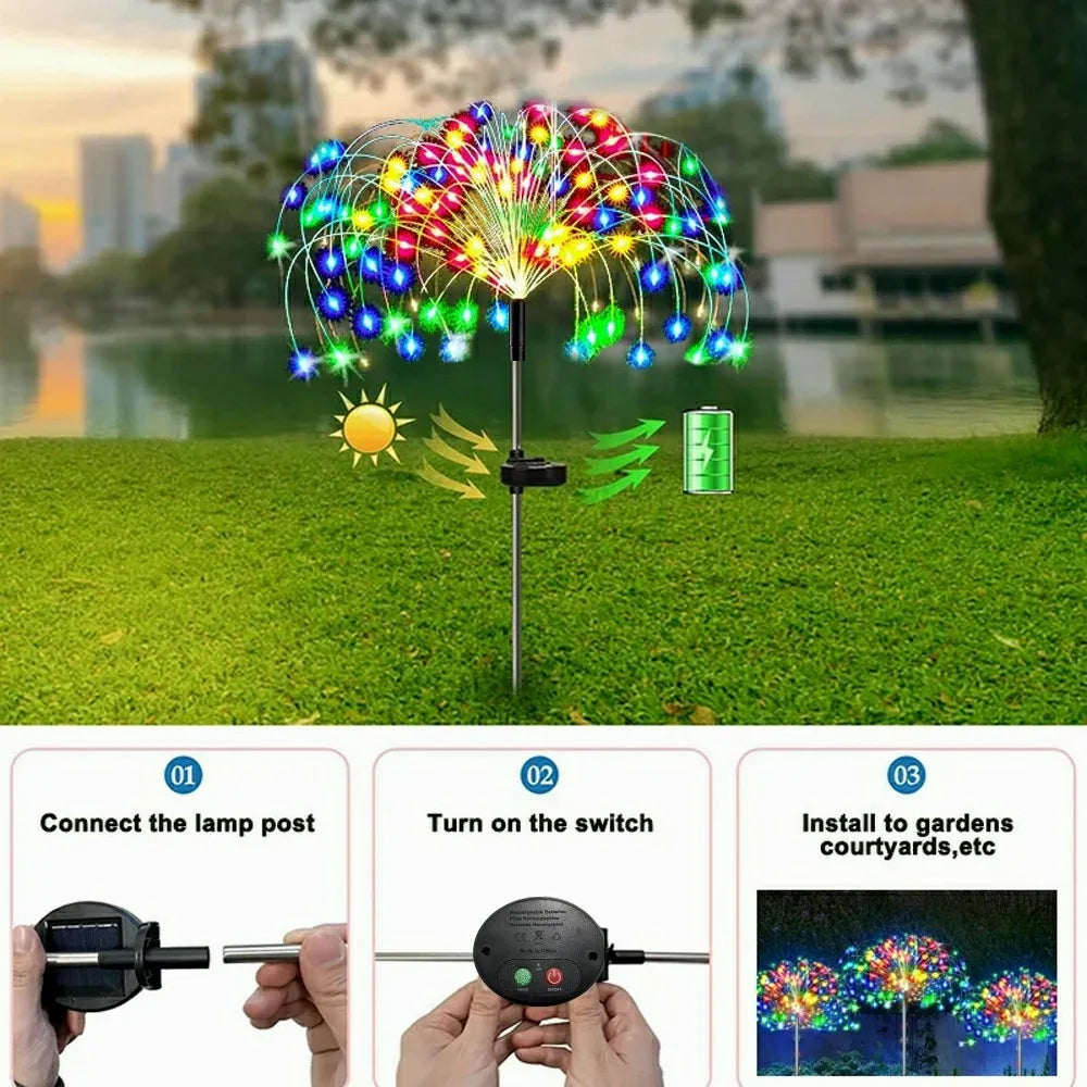 Maliben | Led Solar Firework Fairy Outdoor Pathway Lights