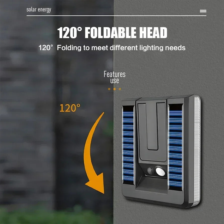 Maliben | Solayra Foldwall Solar Wall Light | 3 Lighting Modes | 120° Tiltable | With Motion Sensor & Dusk Switch