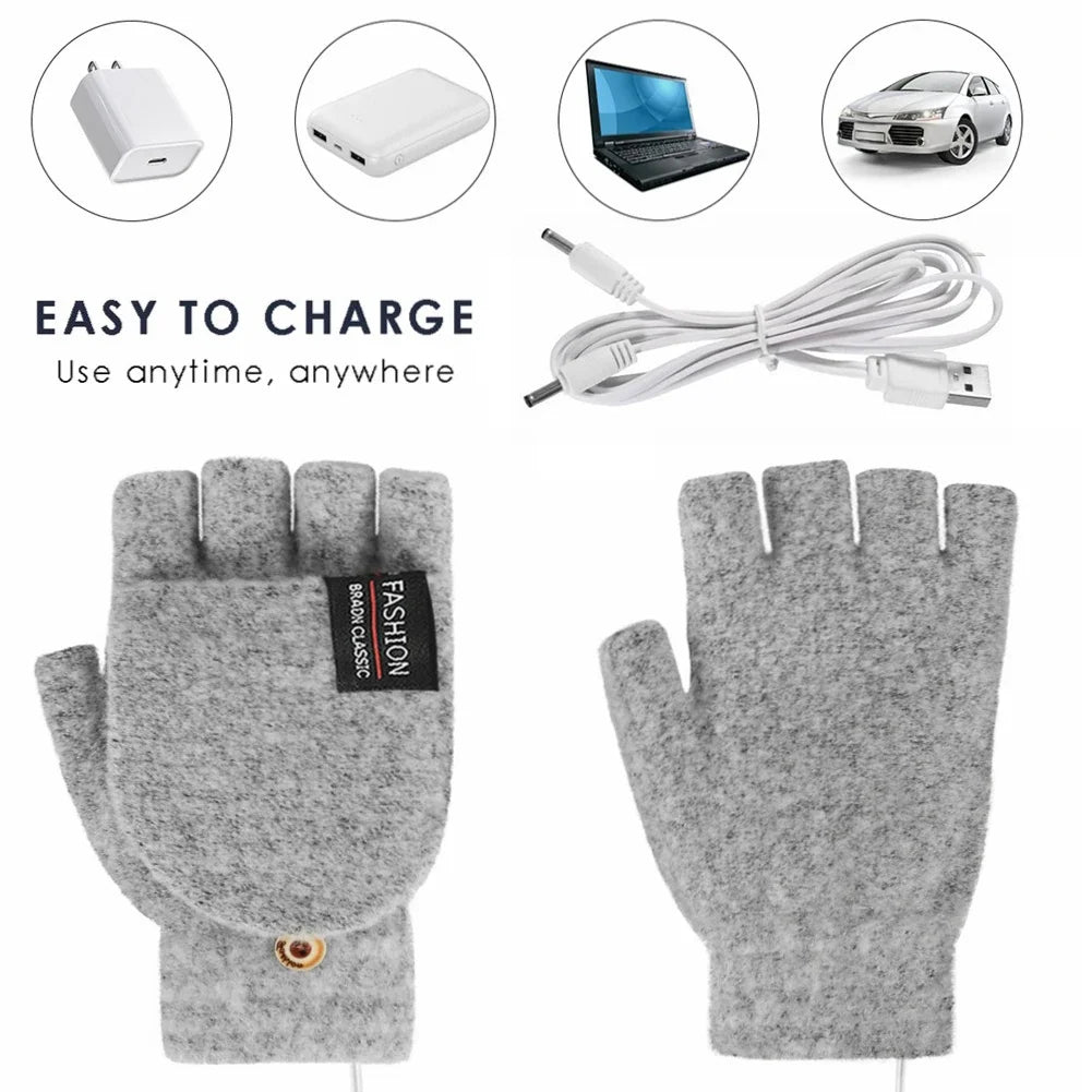 Maliben | Thermoloom Usb Heating Gloves | 3 Heat Levels | Soft Knit Material | Unisex One Size
