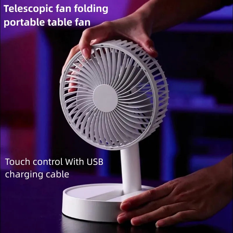 Maliben | Usb Table Fan Breezio | Foldable & Portable | 4 Speeds & Timer | Battery Powered For Indoor & Outdoor