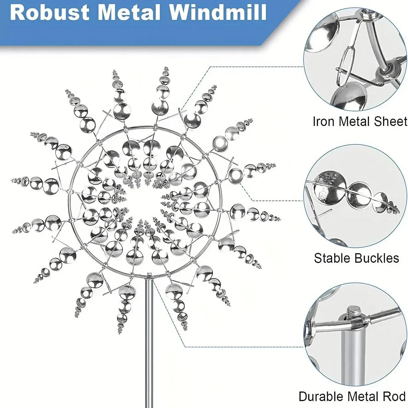 Maliben | Windmill Spinner | Unique Wind-Powered Garden Decor Made Of Metal