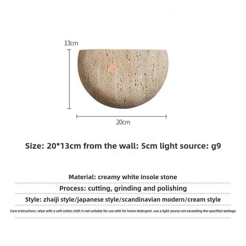 Maliben | Wabi-Sabi Stone Retro Wall Lamp Living Room Hallway Bedroom