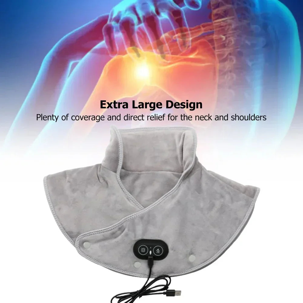 Maliben | Warm Neck And Shoulder Massager Usb Heating Cushion With Vibration