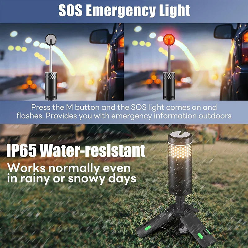 Maliben | Lumapeak Camping Lamp | 10,000 Mah Battery | Telescopic Design & Tripod | Dimmable With Sos Function | Outdoor & Emergency Lamp