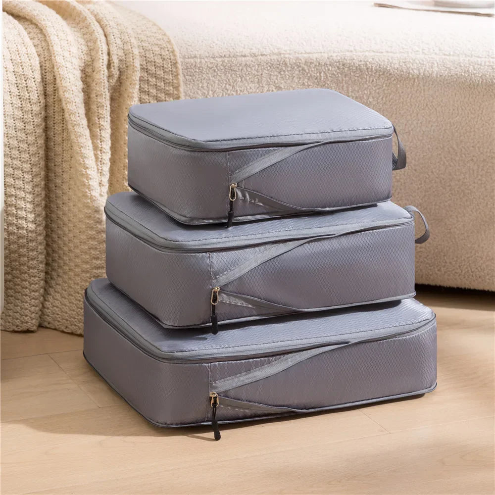 Maliben | Travel Organizer Set Packnest 3-In-1 | Compressible & Waterproof Luggage Bags | Nylon Suitcase Organizer | Portable & Lightweight