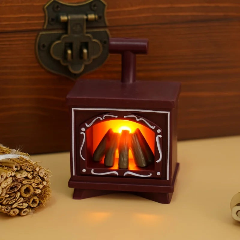 Maliben | Minoria Dollhouse Fireplace Miniature | With Light Effect | 1:12 Scale | Christmas & Home Decor | 7 × 4.9 Cm
