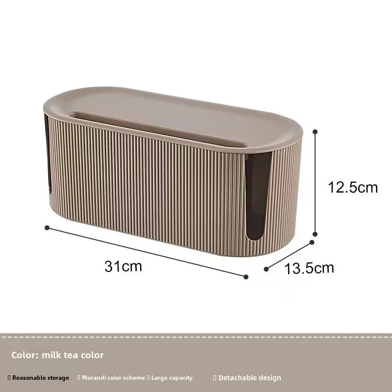 Maliben | Kabelux Cable Box With Lid | 32×13×12 Cm | Socket & Charging Cable Organizer | Dust Protection For Power Supplies & Routers
