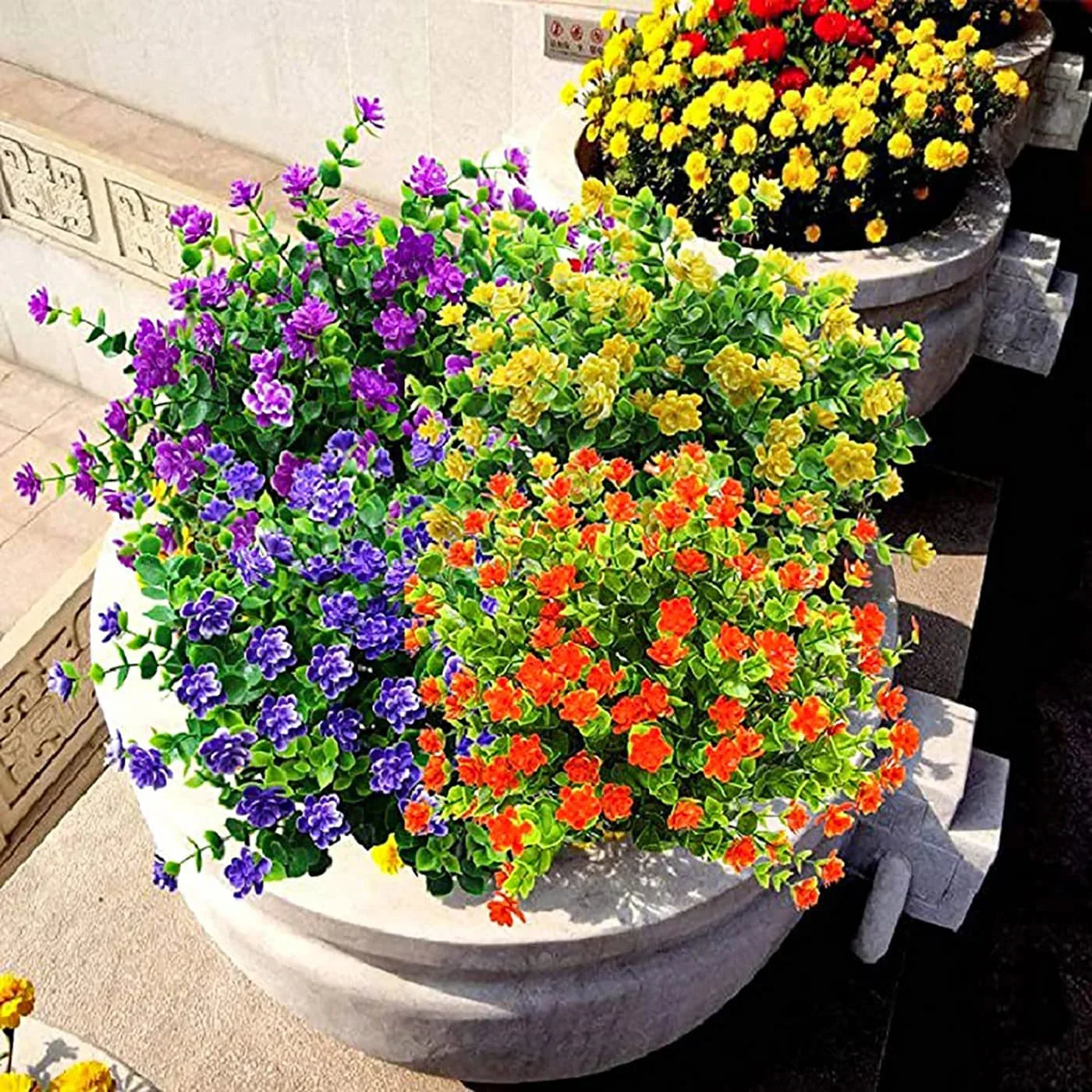 Maliben | Artificial Flowers Florasun | Uv-Resistant & Weatherproof | Hanging Decorative Plants For Garden & Balcony | Easy Care & Evergreen