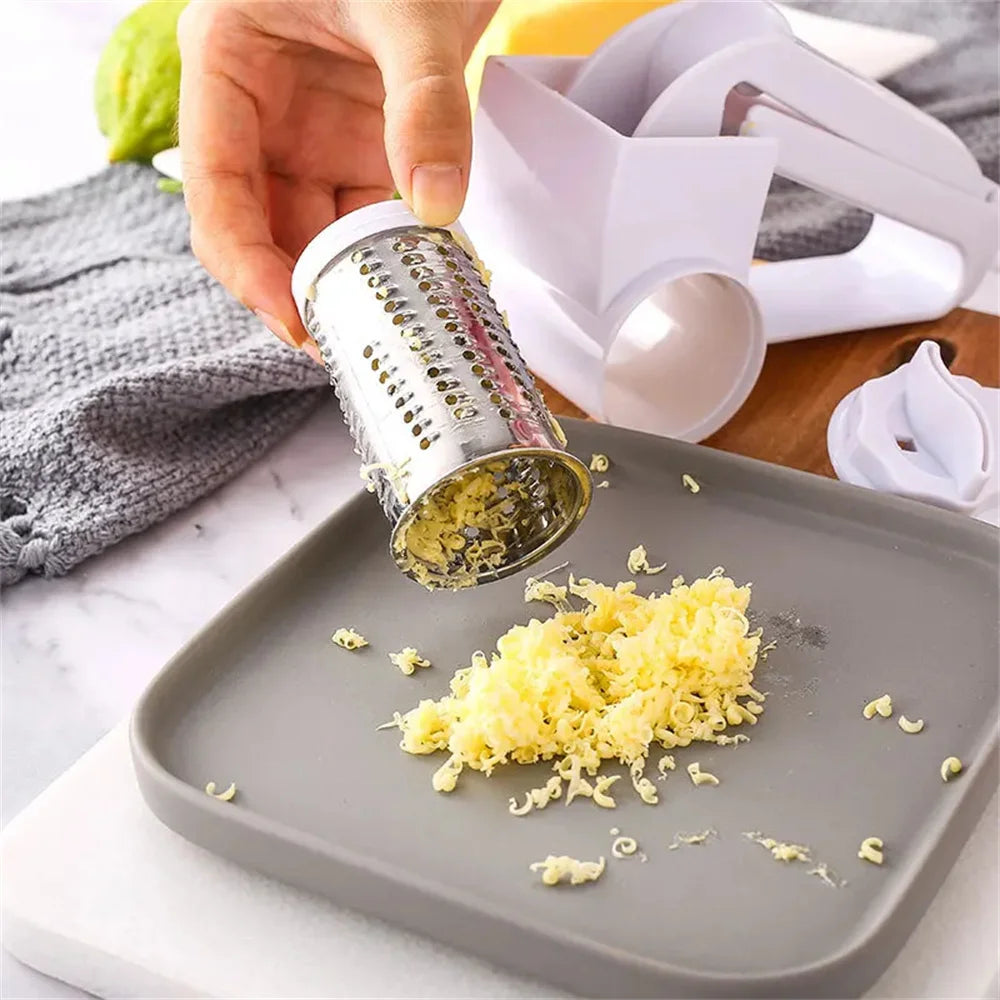 Maliben | Rollagrate Cheese Grater | Manual Drum Grater With Crank | Stainless Steel & Abs | For Cheese, Nuts & Chocolate