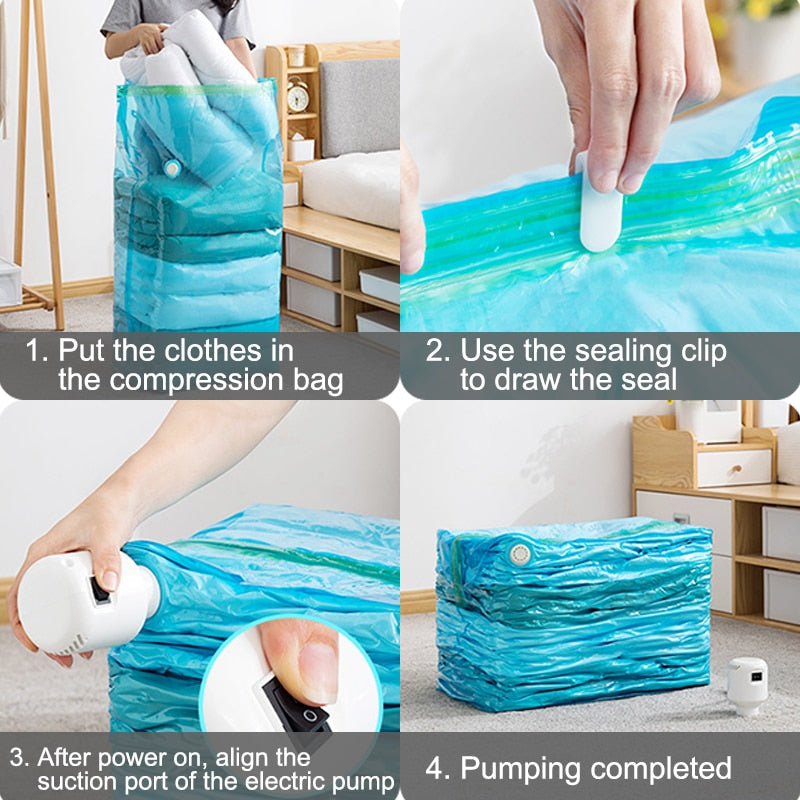 Maliben | Space Saver Storage Bag Automatic Vacuum Pump