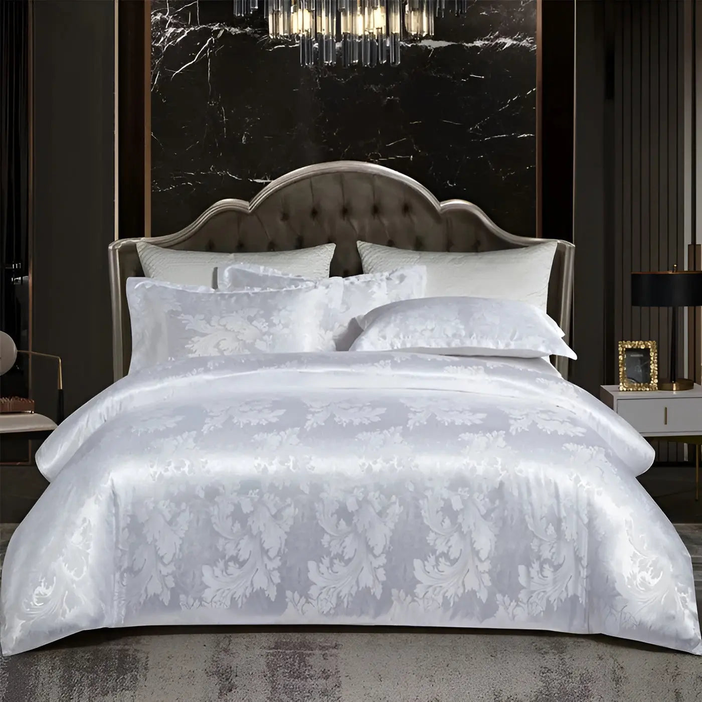 Maliben | Chic Satin Jacquard Duvet Cover For Luxury Bedroom