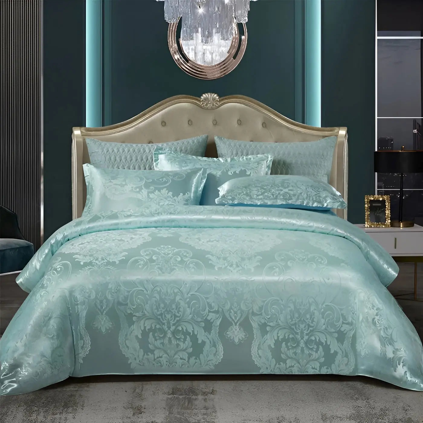 Maliben | Chic Satin Jacquard Duvet Cover For Luxury Bedroom