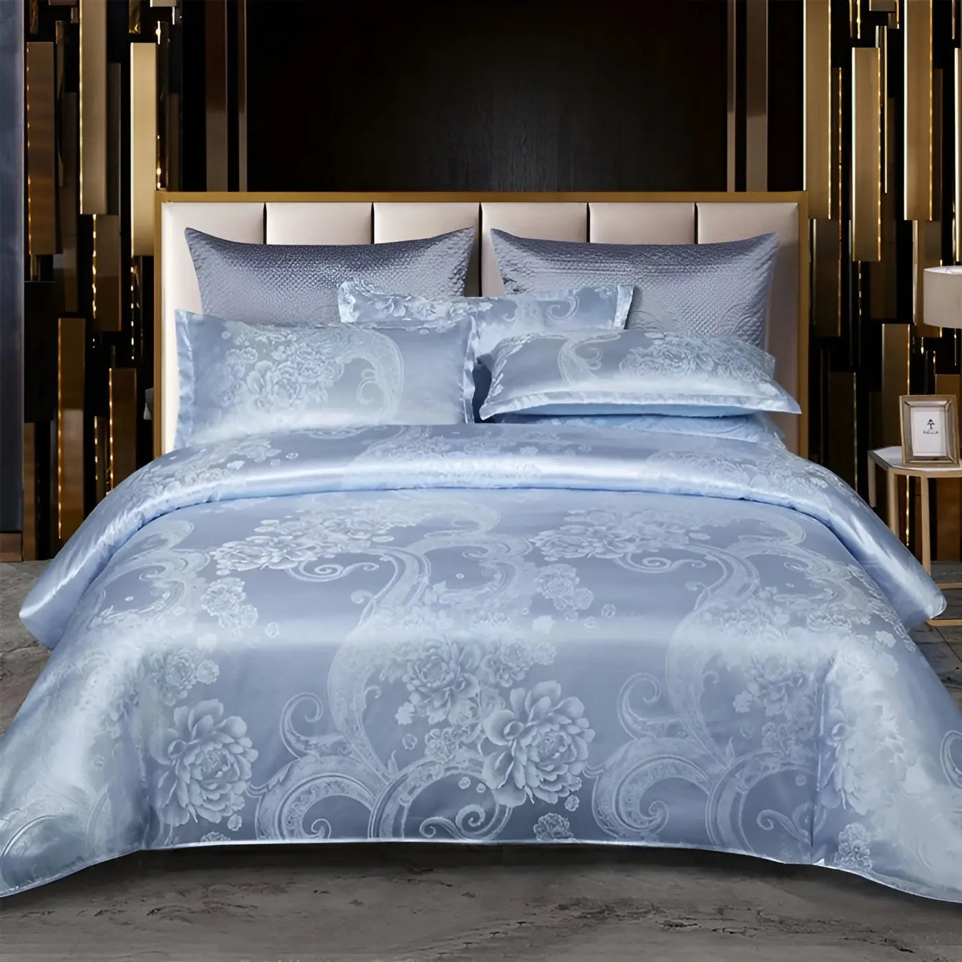 Maliben | Chic Satin Jacquard Duvet Cover For Luxury Bedroom