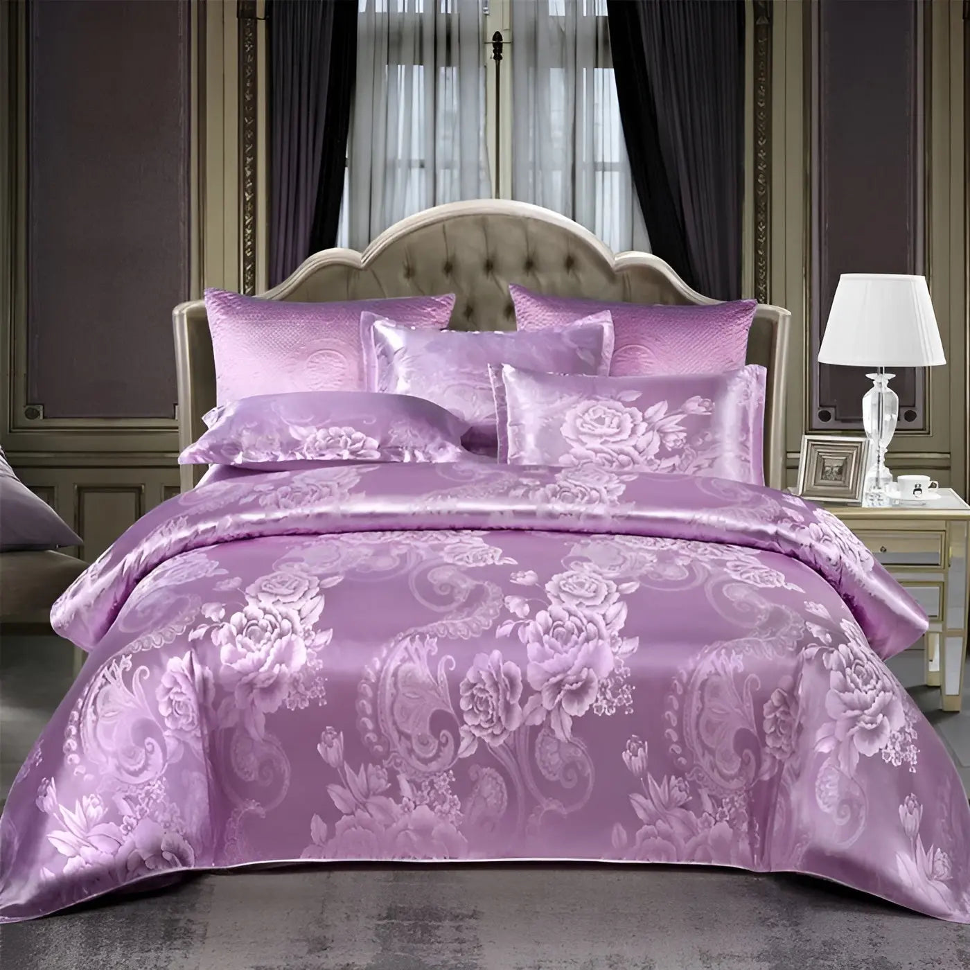 Maliben | Chic Satin Jacquard Duvet Cover For Luxury Bedroom