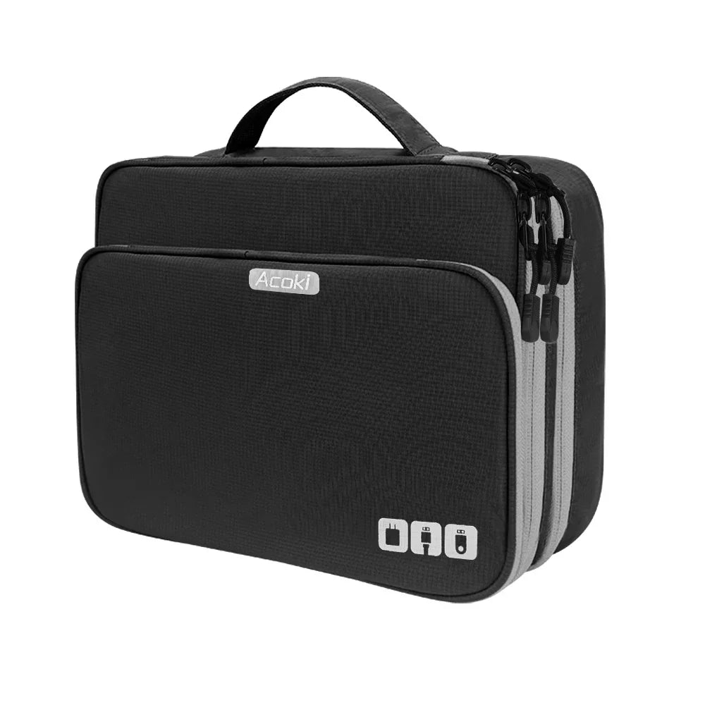 Electronics Organizer Technivo Layerpro | 3-Layer Cable Bag | Waterproof & Large Volume | — Maliben storage