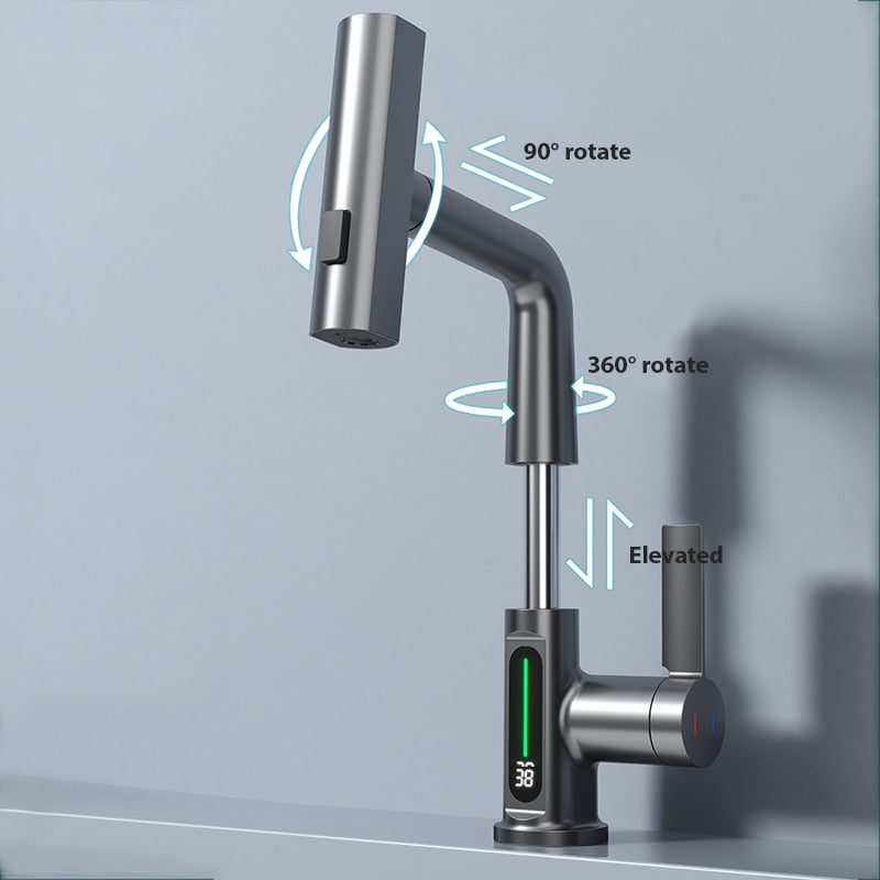 Maliben | Modern Sleek Waterfall Temperature Display Faucet