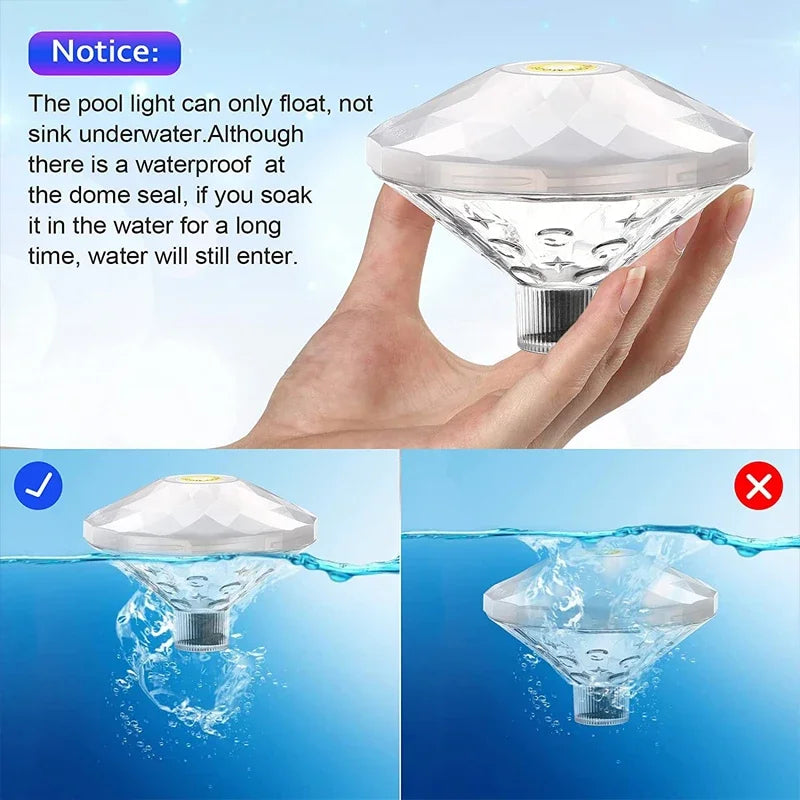 Maliben | Floating Led Underwater Lamp Aqualuma | Rgb Color Change | Ip67 Waterproof | For Pool, Bathtub & Party
