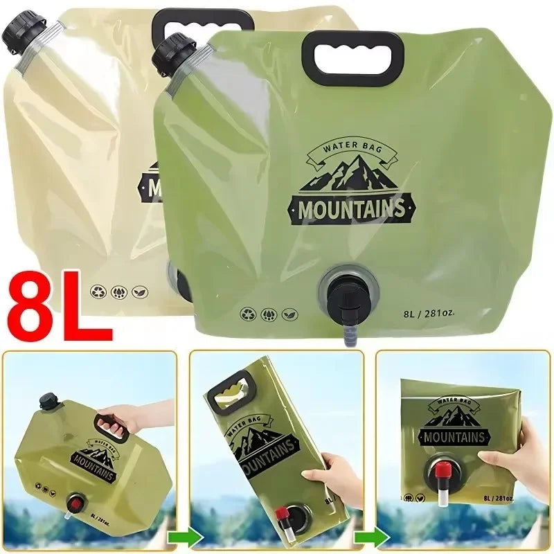 Maliben | Hydrapakx Foldable Water Carry Bag 8 L | With Handle & Spout | For Camping, Hiking & Outdoor