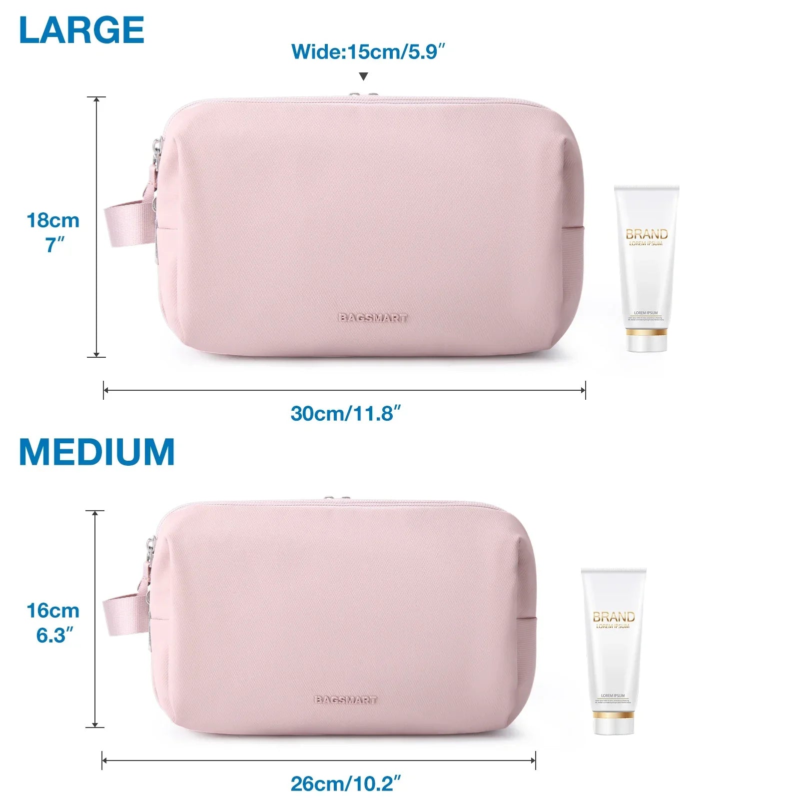 Maliben | Kosmetixo Waterproof Cosmetic Bag For Women & Men | Lightweight Toiletry Bag In S/M/L | Travel Accessories For Toiletries & Make-Up | Unisex Travel Organizer