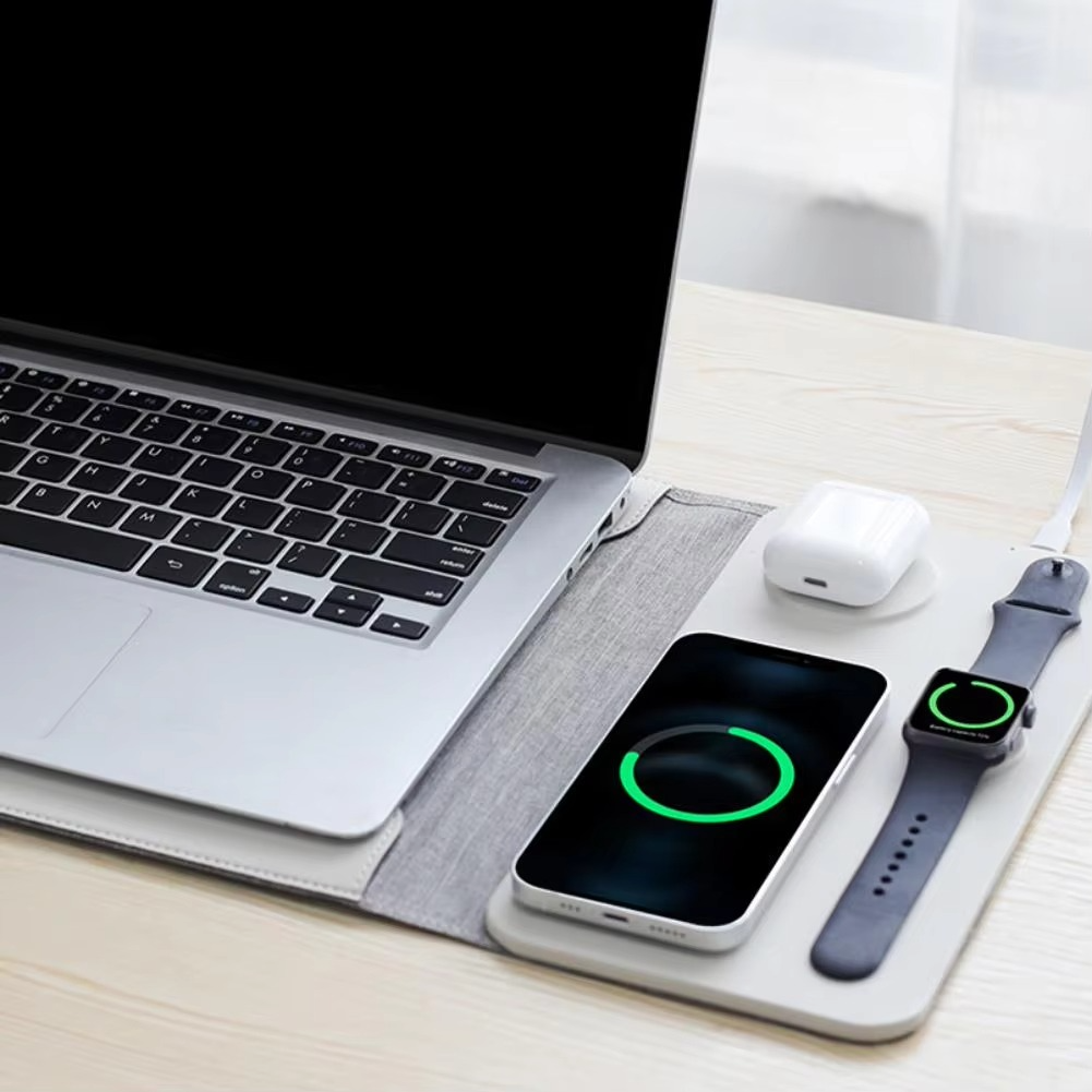 Maliben | Magnetic 3-In-1 Wireless Charging Laptop Sleeve With Mouse Pad &Amp; Desk Mat