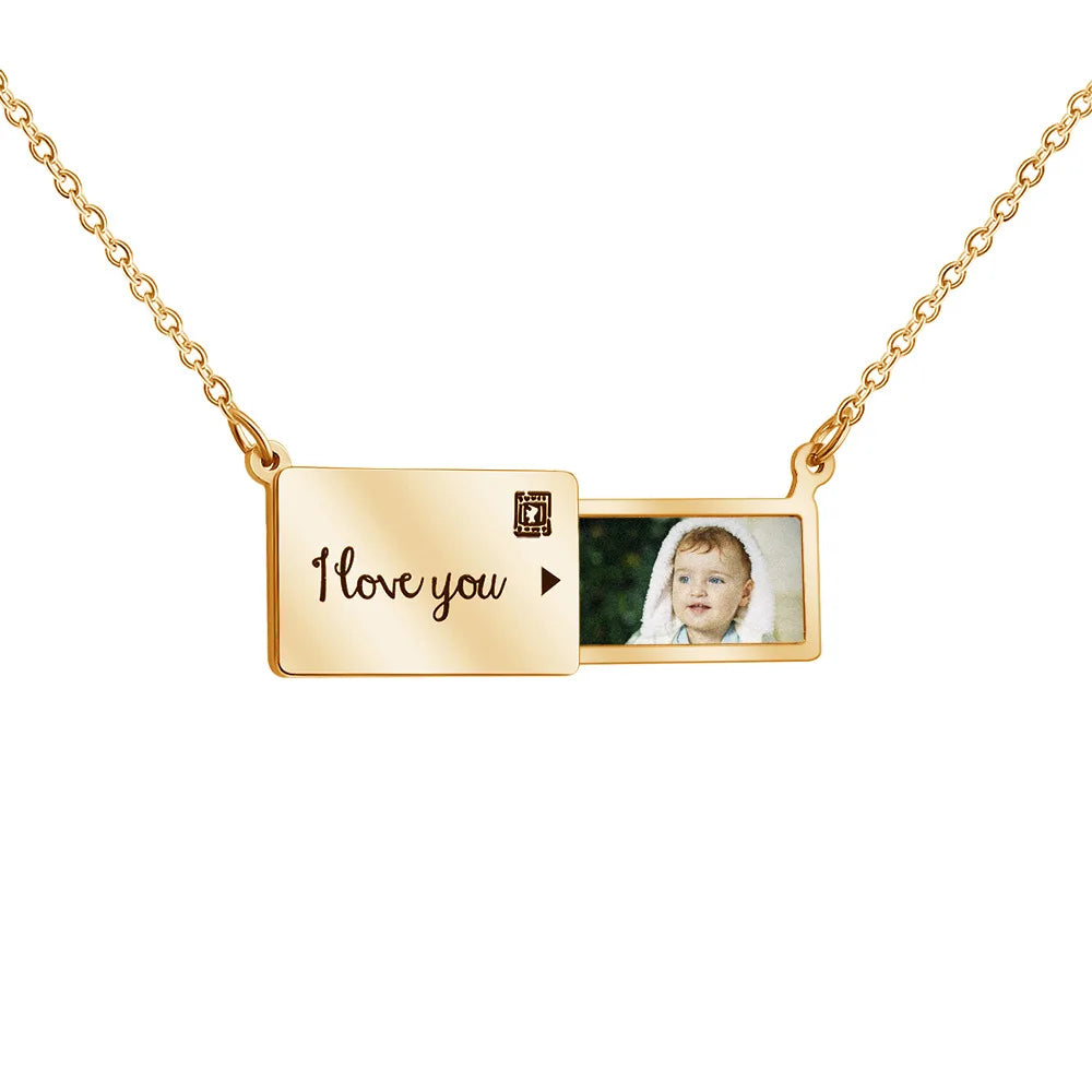 Maliben | Personalized Custom Photo Envelope Necklace