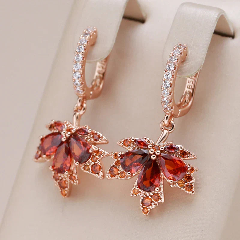 Maliben | Dainty Autumn Maple Leaf Earrings