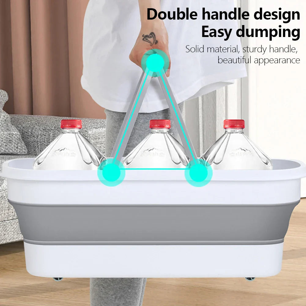 Maliben | Foldora Foldable Rectangular Wash Basin | Portable Bucket With Large Capacity | For Camping, Household & Travel
