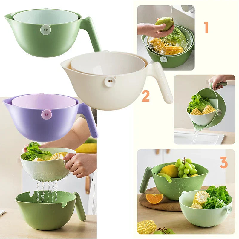 Maliben | Double Layer Quick Vegetable Drainer Basket