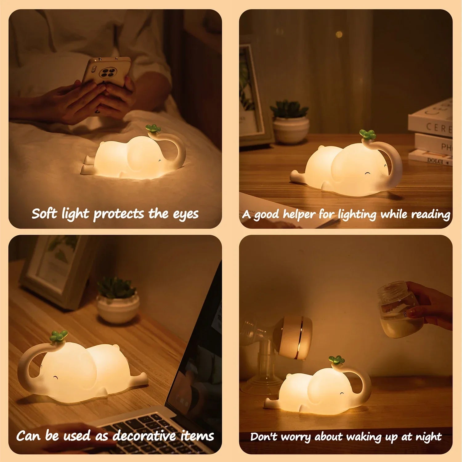 Maliben | Lumidum Led Night Light | Soft Silicone | 3 Brightness Levels | Portable & Rechargeable | 17.7 × 9.1 Cm