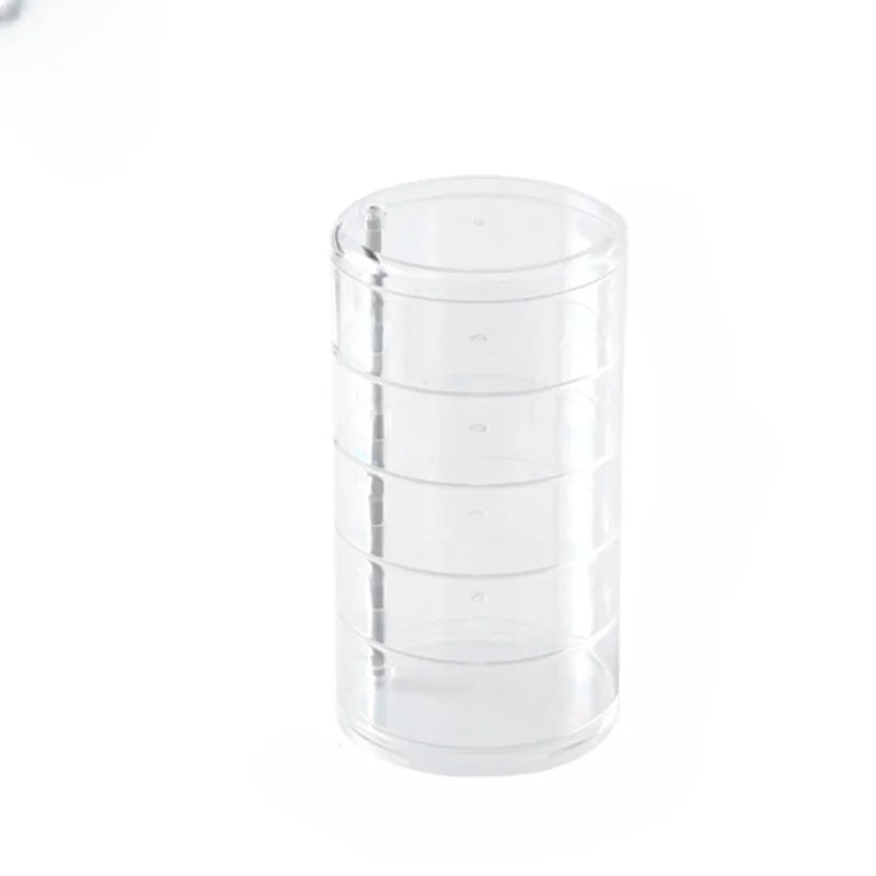 Maliben | Jewelry Storage 360° Rotatable | Dustproof & Water-Resistant | 5-Layer Cosmetic Box | Glossturn Transparent