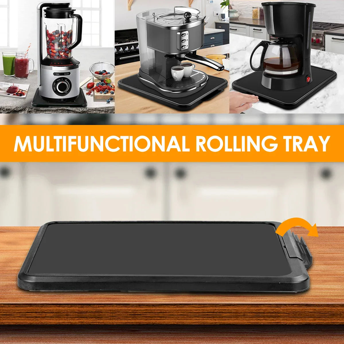 Maliben | Rollova Kitchen Devices Sliding Board | With Wheels & Anti-Slip Surface | Load Capacity Up To 10 Kg | 41 X 30 X 2 Cm