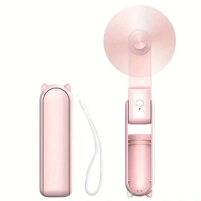 Maliben | Mini Hand Fan Breezella | Usb Rechargeable | 3 Speeds | Foldable & Power Bank Function | 2000 Mah Battery