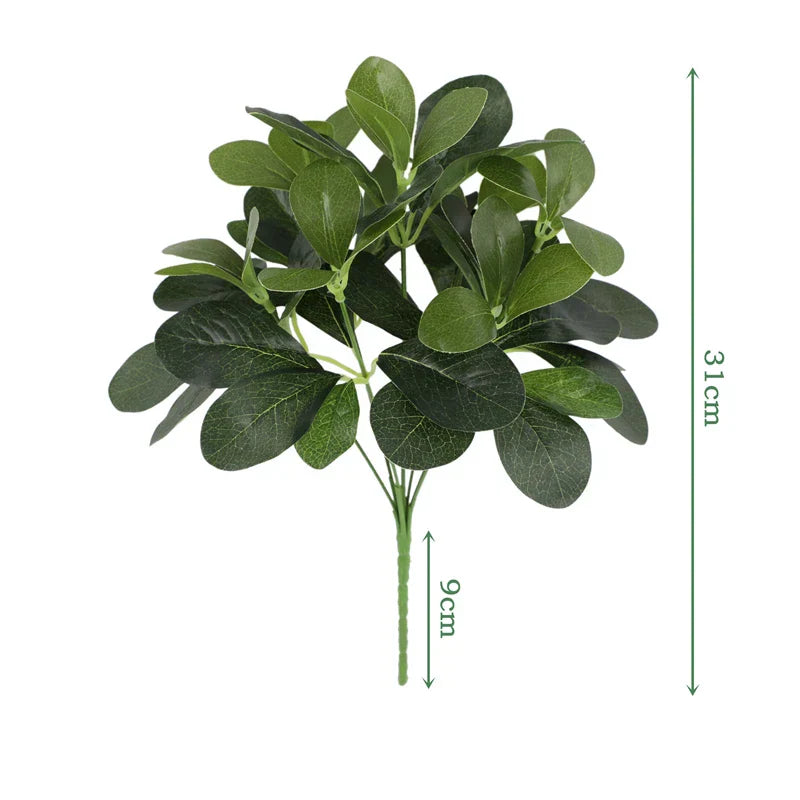 Maliben | Artificial Plant Everleaf 33 | 33 Cm | With Stem & Leaves | Low-Maintenance Decor For Home & Office