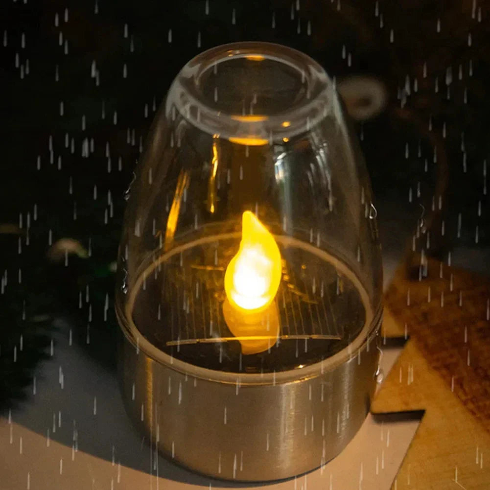 Maliben | Solarflair Stainless Steel Solar Candle Light | Warm White Led Light | For Garden, Terrace & Balcony