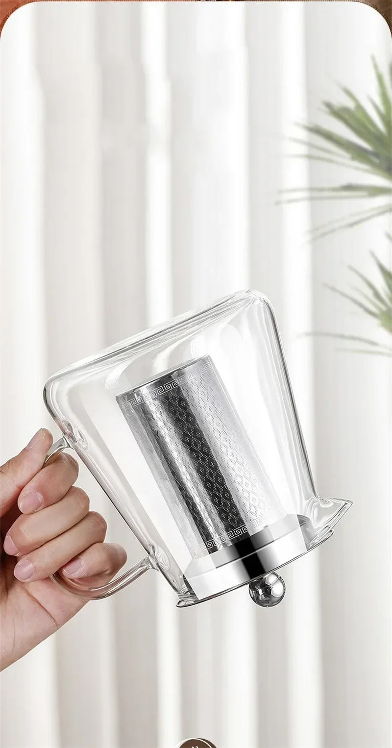 Maliben | 450ml-950ml Heat Resistant Glass Teapot – Stainless Steel Tea Filter, Flower Kettle For Kung Fu Tea, Puer And Oolong Tea