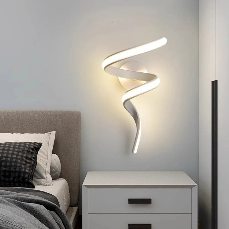 Maliben | Led Wall Lamp Nordled Wall Light | Nordic Spiral Design | Modern & Energy Saving | For Bedroom, Corridor & Living Room Spiral Sconce Light For Stairs Bedroom Bedside Study Hallway Background Indoor Decor Wall Lighting Fixtures