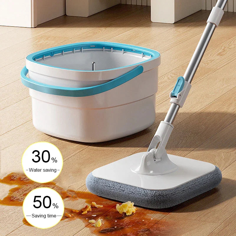 Maliben | Aquapure Spin Mop | 360° Rotating Mop With Water Separation | Hands-Free Cleaning System | 2.5l Bucket